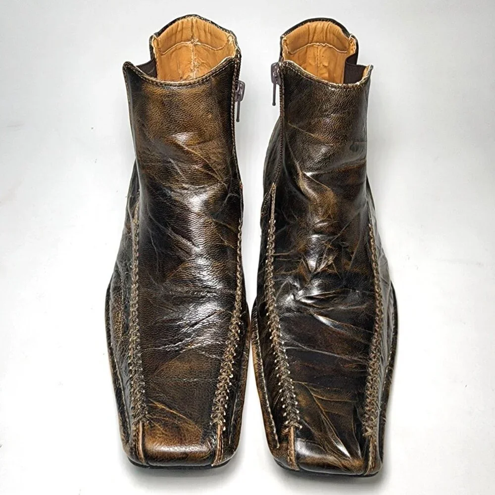 Steve Madden Brown Leather Men Boots Size 7.5